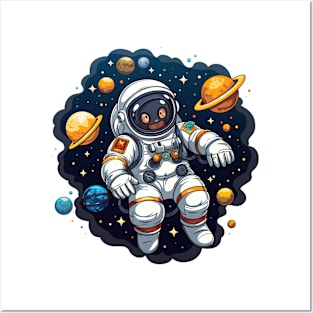 Colorful Astronaut in Space #11 Posters and Art